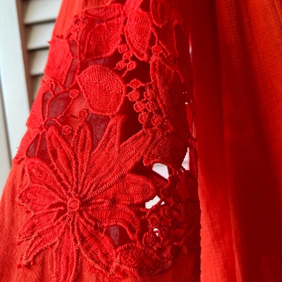 NWT Free‎ People Womens Tropical Summer Knit Blouse - Small (oversized) - Picture 8 of 11